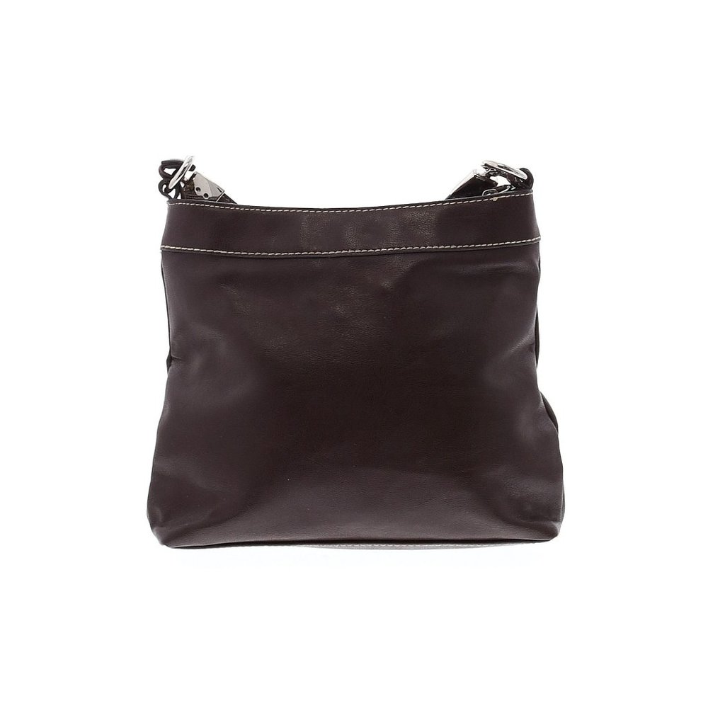 Liz Claiborne Shoulder bag Crossbody Zipper Purse Brown Pebbled Veg Leather Med - Picture 3 of 12